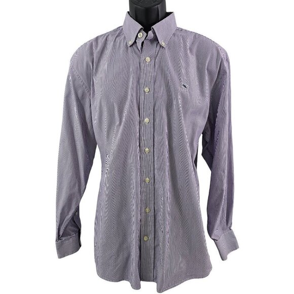 Vineyard Vines Men’s Button Stripe Down Long Sleeve Cotton Whale Shirt – Large** - Picture 11 of 16